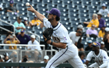 LSU pitcher Casan Evans helped the Tigers to a 9-5 win over UCLA. (Photo: © Steven Branscombe-Imagn Images)